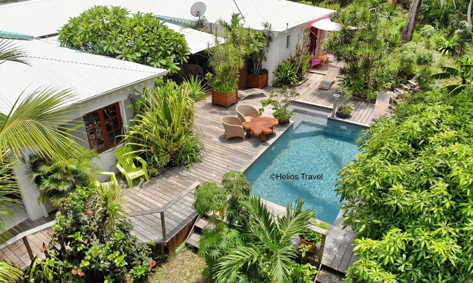 Bas Vent House | Atemoya lodges. Swimming pool, beach 400 m., Cinnamon (4p), A/C, pool, beautiful garden, beach 400 m