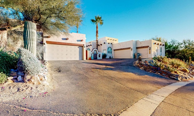 Rancho Villas House | Attractive home with private pool, spa, patio, AC, & W/D - near attractions