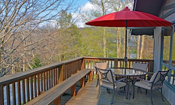 Beech Mountain Ski Chalet | Autumn at Beech/nMountain Views, Stone Fireplace, & Cozy Comforts
