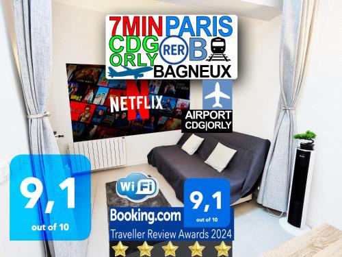Cachan Apartment | Bagneux Paris RER B Confort Netflix