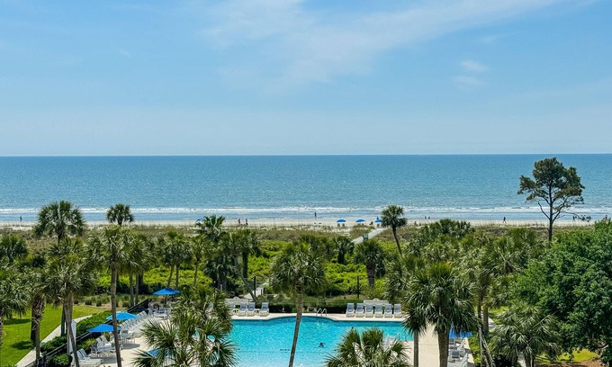 Hilton Head Island Condo | BALCONY VIEWS! BEAUTIFUL OCEANFRONT VILLA WITH POOL, SPA HILTON HEAD