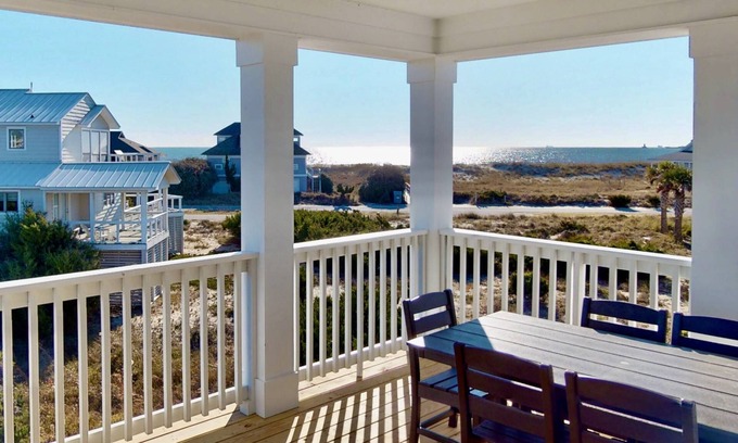 Bald Head Island House | Beach Bliss - New Luxury Beach House, Ocean Views, Near Beach, 2 Decks, Both Clubs, Gourmet Kitchen