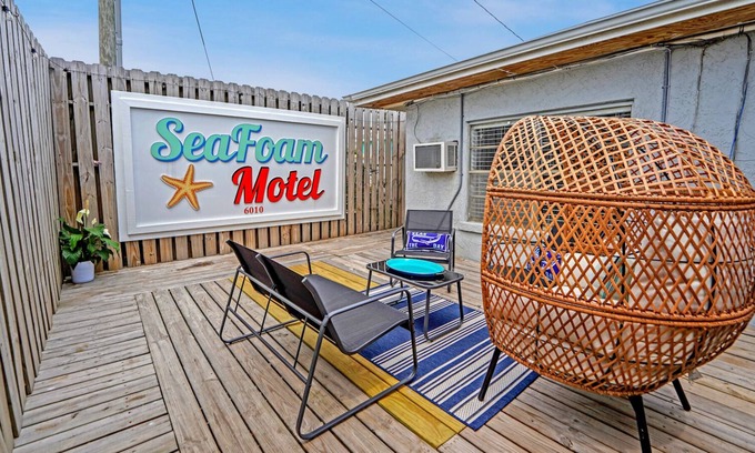Crescent Beach Condo | Beach Bungalow Steps to Beach! Full Kitchen, Large Private Deck, Pool Access!