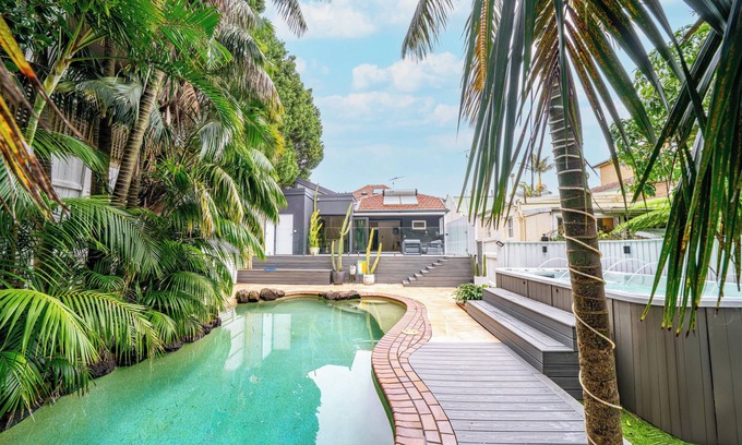 Bondi House | Beach Family Holiday at our Coastal Zen Oasis with a Saltwater Pool & Hot Tub