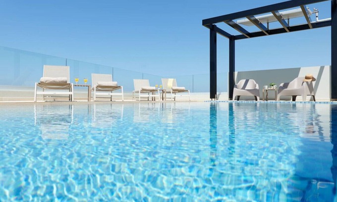 Maleme Villa | Beach Sand Villa 1 - Beachfront Roof Pool Seaviews