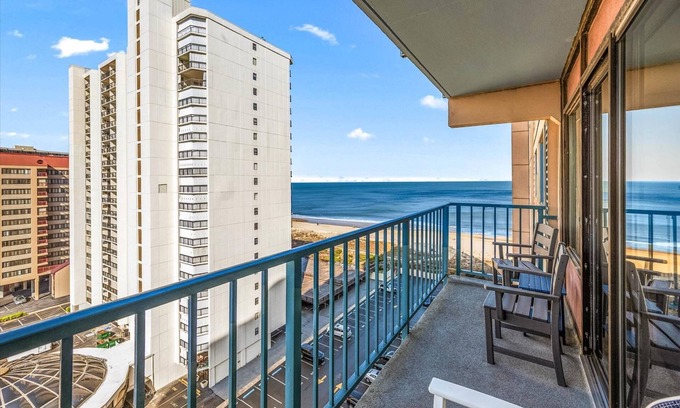 North Ocean City Condo | Beachfront,Beach/Bay Views,Steps to Beach,IndoorPool,Elevator,Gym,Sauna,Game Room,Tennis