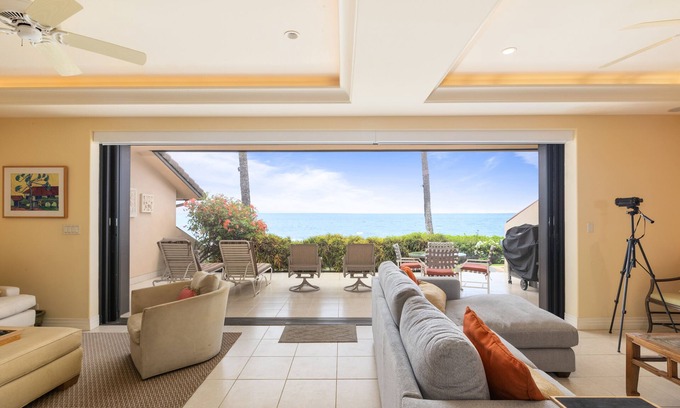 Wailea Condo | BEACHFRONT/GROUND Floor B-103: Renovated, LARGER unit, & steps from the sand.