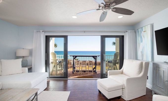 Seacrest Condo | Beachfront Seacrest Beach Condo on 30a! Balcony Beach Views! Near Alys Beach.