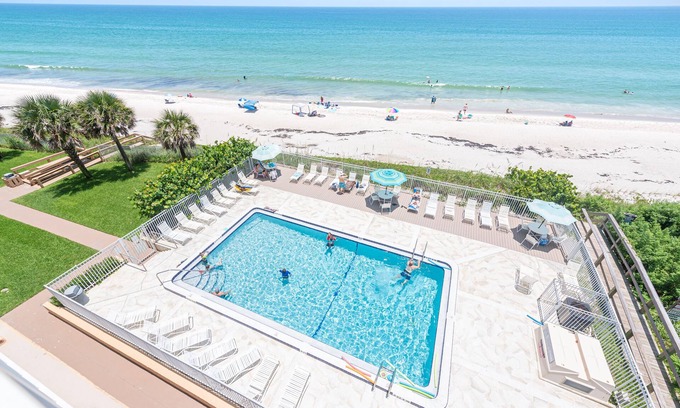 Indian Harbour Beach Condo | Beachfront Vacation Rental, Beautiful Views from the 5th story balcony.