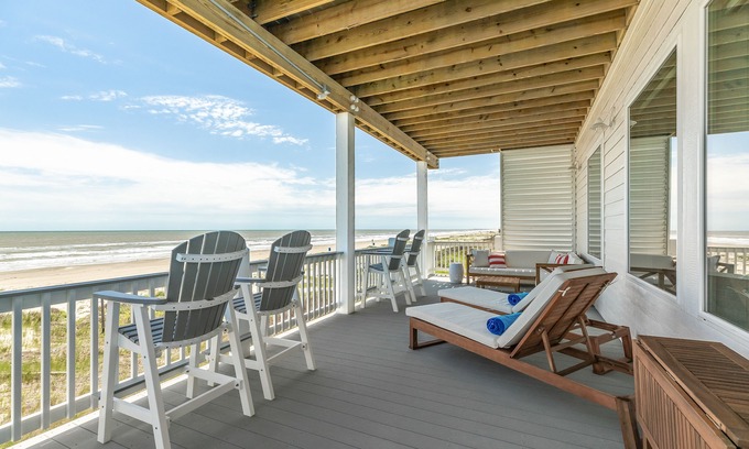 Galveston House | Beachology: Newly-built Beachfront Beauty with Private Dune Walkover