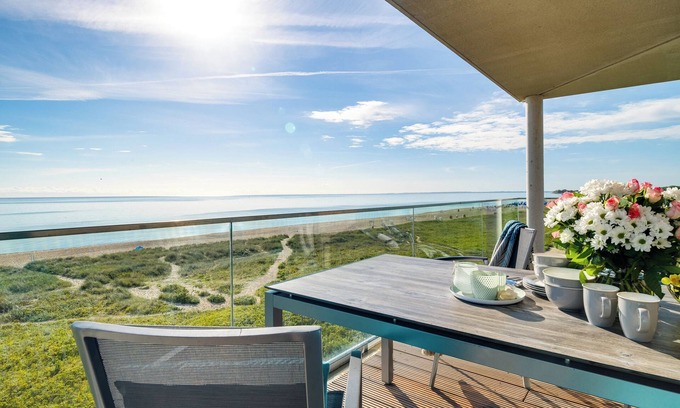 Olpenitz Apartment | "BeachViewFour": Holiday apartment right on the beach with sauna, balcony & Baltic Sea view