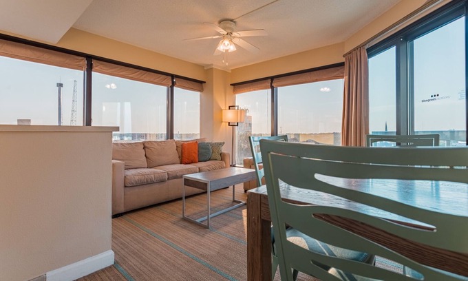 Downtown Myrtle Beach Condo | Beachy Sea Glass Tower, 1 Bedroom Standard- Limited View, 25 Steps From Water