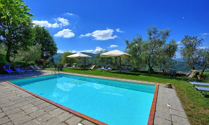 Greve in Chianti Apartment | Beautiful apartment with pool, WIFI, TV, patio, panoramic view, parking, close to Greve In Chianti