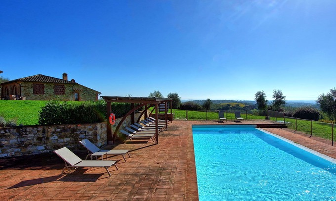 Castelnuovo Berardenga Apartment | Beautiful apartment for 2 people with pool, A/C, TV, panoramic view and parking, close to Siena