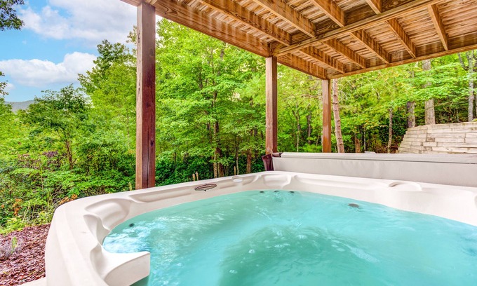 Blue Ridge Cabin | Beautiful cabin w/hot tub, wrap-around deck & firepit - dogs welcome