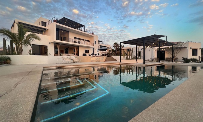 El Pescadero House | Beautiful compound 5-minute walk to the beach. Pool and fire pit.