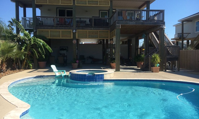 Spanish Grant House | Beautiful home In Galveston TX with a Pool, Hot tub, Sunset Views and more.