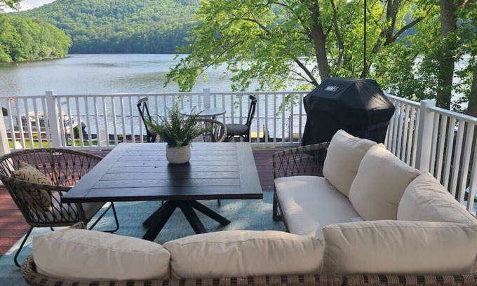 Lake Luzerne-Hadley House | Beautiful home on the river with Private Dock.