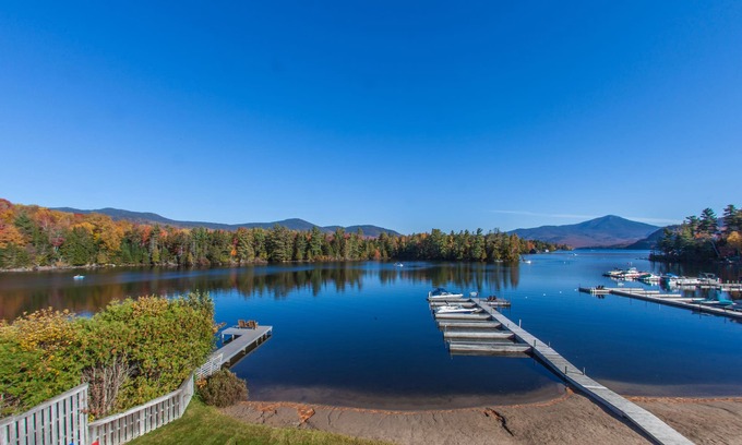 Lake Placid Condo | Beautiful Lake Views, Walk to Town, Pool, Beach!