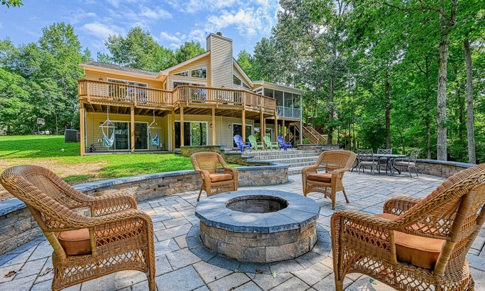 Mineral House | Beautiful lakefront home with large deck, firepit, dock