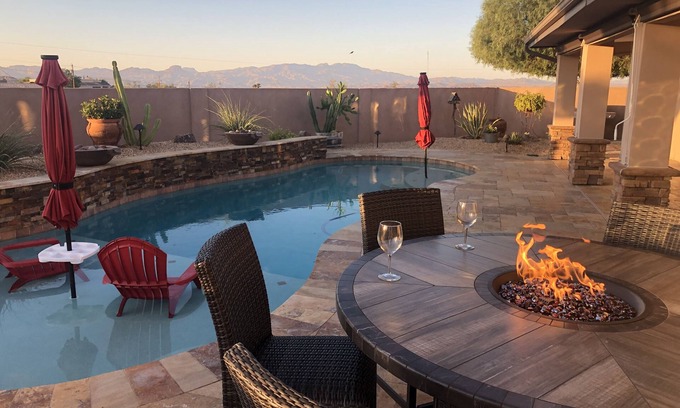 Lake Havasu City House | Beautiful New Custom Resort Pool home close to everything. Quiet + Private.