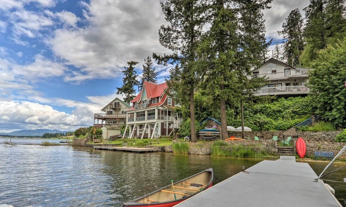 Newman Lake House | Beautiful Newman Lake Home w/ Dock & Hot Tub!