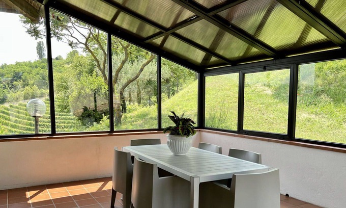Trezzo Tinella House | Beautiful private villa for 6 guests with WIFI, TV, patio, panoramic view and parking