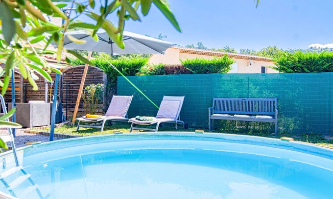 Montauroux House | Beautiful villa for 4 people with private pool, WIFI, A/C, TV, terrace and parking
