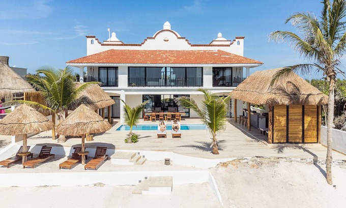 Tulsayab Villa | Bella Vita - 8 Bedroom, beachfront, hacienda style villa