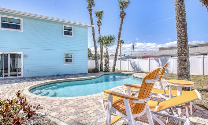 New Smyrna Beach House | Bikini Bottom Duplex with Pool! ~ 2 Minutes from Beach & Flagler Avenue