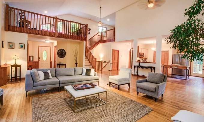 Fairview House | Blackberry Lodge - Close to Asheville with hot tub, fire pit, billiards, and game room.