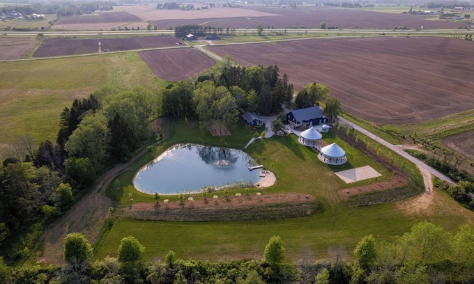 Oostburg Other | Blue Barn on the Green with Farm House near the shores of Lake Michigan