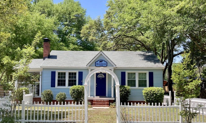 Aiken Cottage | Blue Door Cottage: Downtown charm & convenience, dog-friendly large fenced yard