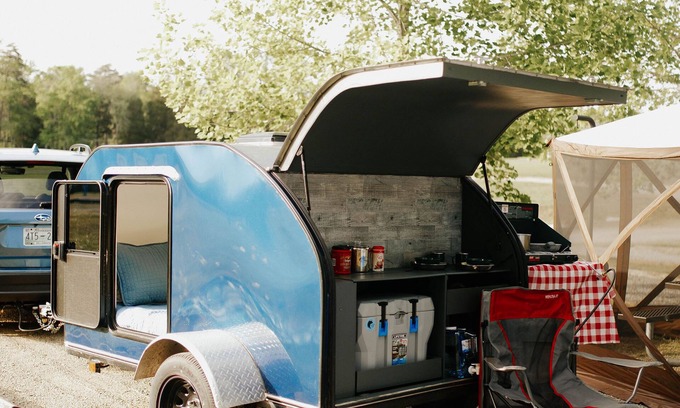 Nashville House | "Blue Voyager" Cute and Comfy Teardrop Trailer