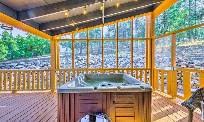 Ruidoso Cabin | ‘Bluebird Pines’ Cabin with Gas Fire Pit & View!