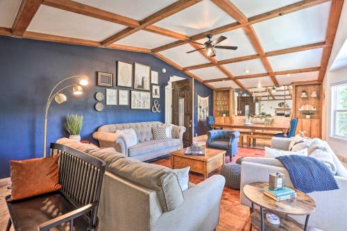 Crestline House | Boho-Chic Home with Game Room Near Lake Gregory!
