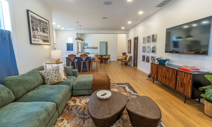 Michigan City House | Bold & Fun Getaway Steps from Train & Beach