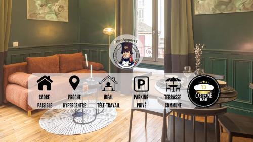 Troyes Apartment | BonAppart 1 - Charme Napoléonien & Confort
