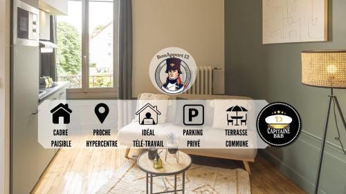 Troyes Apartment | BonAppart 13 - Charme Napoléonien & Confort