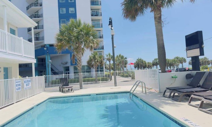 Downtown Myrtle Beach Apartment | Boutique on the beach, Studio #126 + Pool