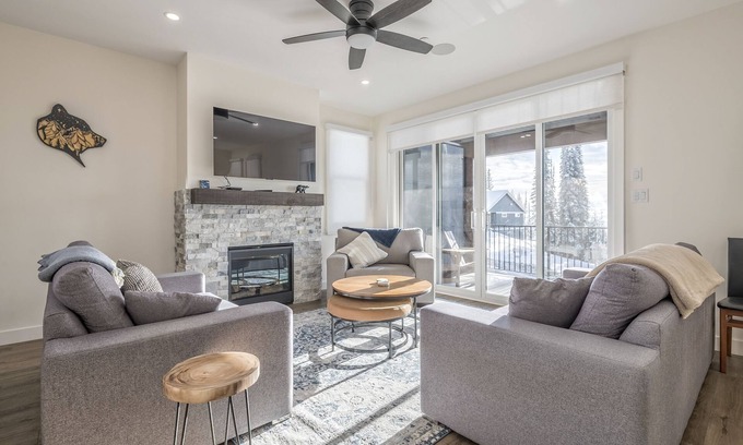 Silver Star Mountain House | Brand new modern duplex with garage, BBQ, hot tub, media room, foosball table