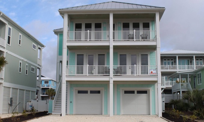 Ocean Isle Beach House | BRAND NEW HOME, PRIVATE POOL, partial ocean view, steps to beach!