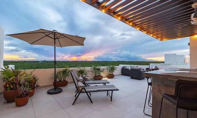 Akumal Condo | Brand new modern jungle+beach penthouse condo