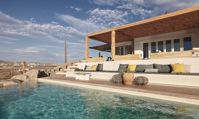 Ftelia House | Brand New Villa Rossa on Excellent Location by Ftelia beach,Breathtaking view