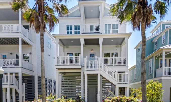 Beachtown House | Breathtaking 4-bedroom beach house w/Elevator! Located between pool and beach!