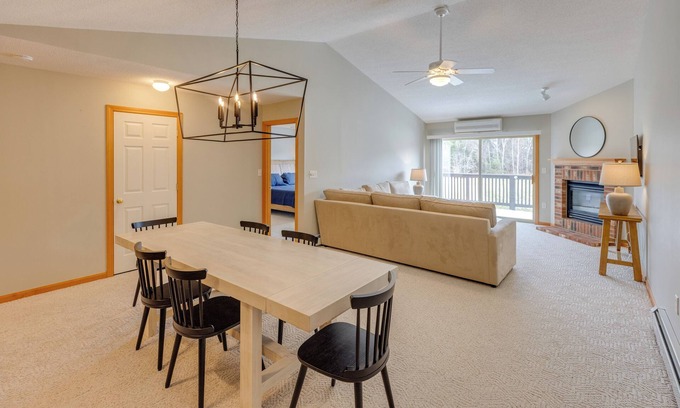 Bretton Woods Condo | Bretton Woods Condo- cozy fireplace and private deck, relaxing yet near it all!