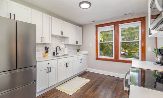 Michigan City Apartment | Brick Bungalow Upper Unit: Beach, Casino, Wineries