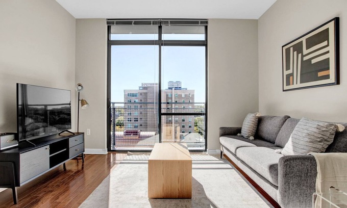 Woodmont Triangle Apartment | Bright Bethesda Bainbridge 1BR w/Concierge, Gym, W/D, walk to Metro, by Blueground