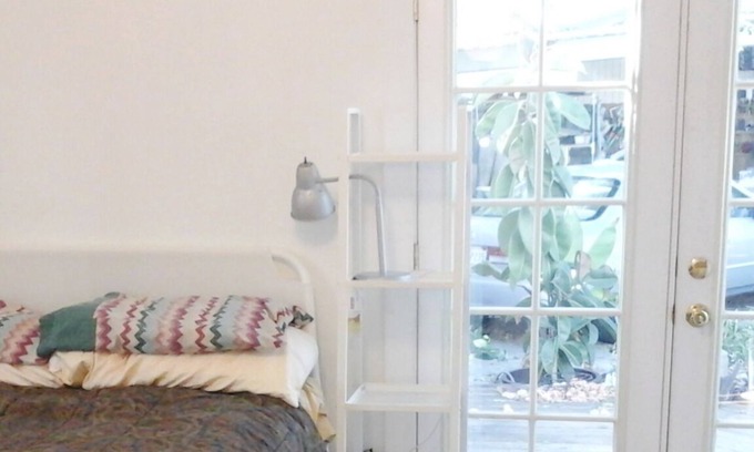 Los Angeles House | Bright room w/private bath, french doors, desk, TV, Wifi.