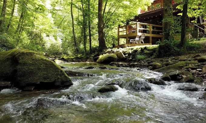 Robbinsville Cabin | Buffalo Creek Cabin | Hot Tub & Creekfront Escape
